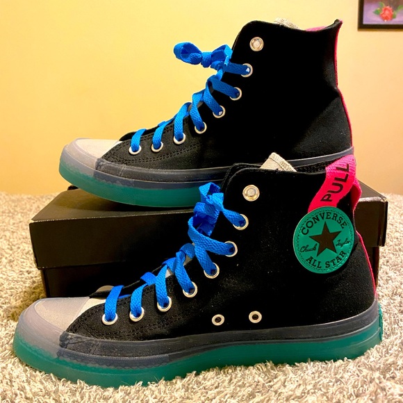 NIB CONVERSE CX HIGH TOPS TURQUOISE/ BLACK/PINK - Picture 2 of 11